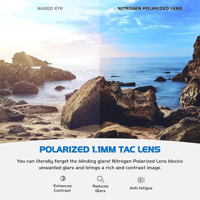 Image of Unisex Stylish Round Sunglasses | TAC Polarized Lens | 100% UV Protection | Men & Women Driving Bikes, Outdoor Sports, Hiking & Travel Eyewear (black sunglass)