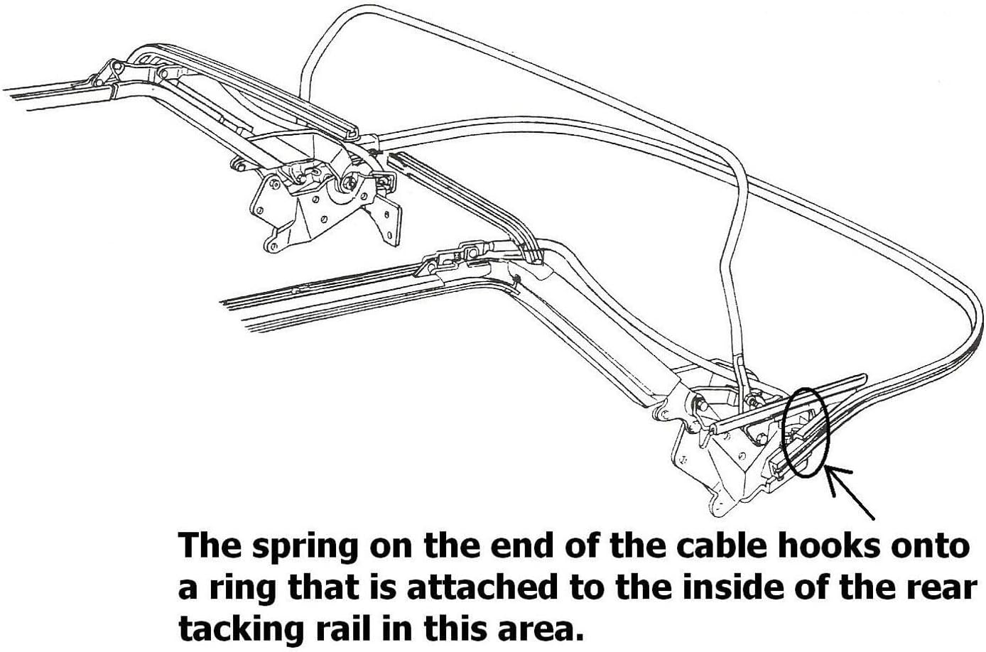 for Chevy for Caprice 1973-1975 for Impala 1972 Top Side Tension Hold Down Cables 2-Qty Silver