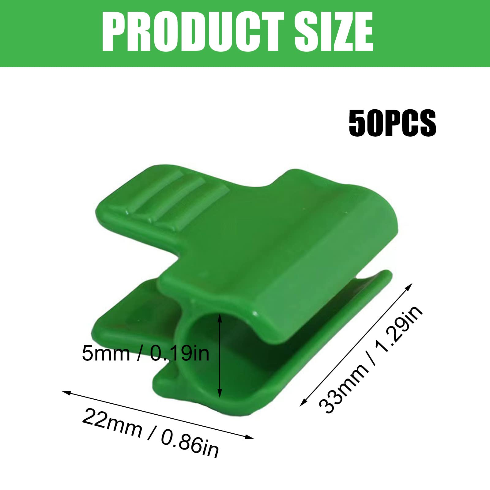 50 PCS Greenhouse Clamps, Garden Shading Pipe Clips, Frame Shading Net Rod Clip, Netting Tunnel Hoop Clips - Image 2