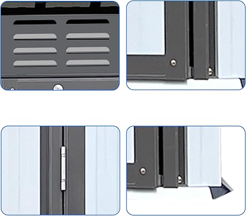Miniatura 4 de Cobertizo de almacenamiento de metal de 5 x 3 pies, cobertizo para exteriores con ventilación de aire, cobertizo de herramientas impermeable con