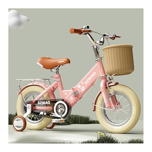 VGVG折り畳み式 子供自転車 12/14/16/18/20 インチ|補助輪付き カゴ付き 高さ調節式|2-12 歳 幼児・小学生低学年向け 男女兼用|可愛いデザイン 組み立て簡単|クリスマス・誕生日プレゼントに最適|公園散歩・日常通勤 バランス感覚養成に