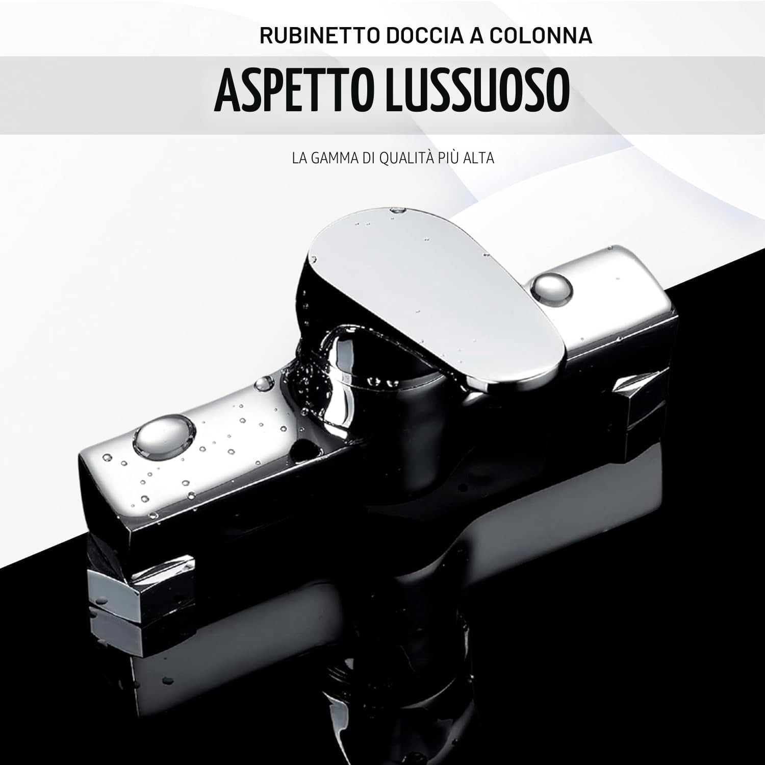 Colonna doccia con miscelatore, doccetta a mano e supporto. Rubinetto doccia da bagno con colonna in ottone.