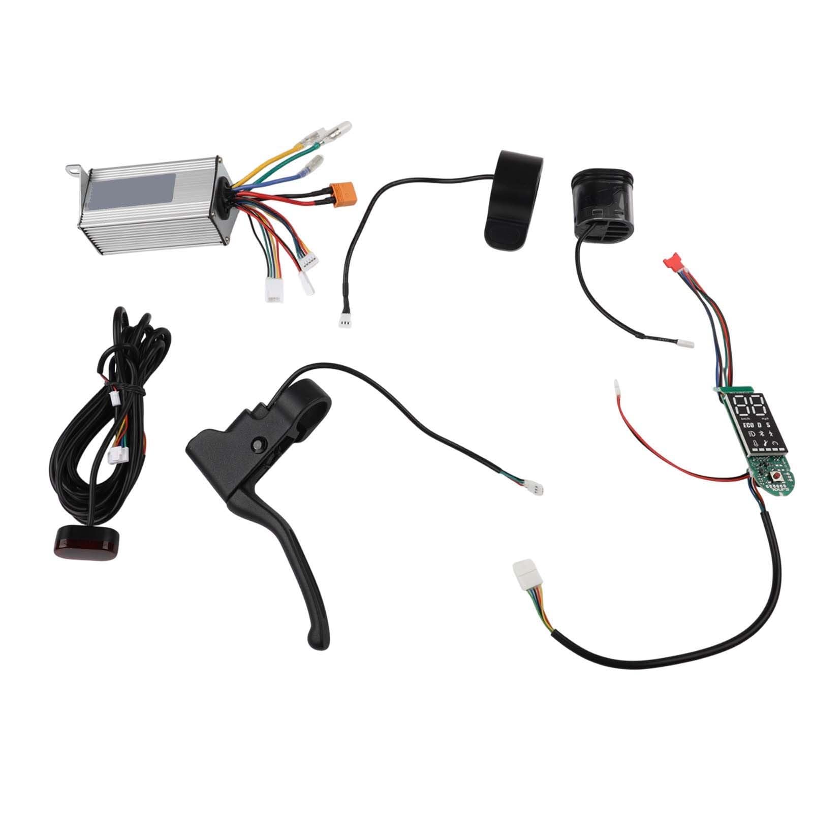 Kit de controlador de scooter eléctrico de 36 V, 500 W, 17 A, con salpicadero, acelerador y luces, compatible con scooters eléctricos de 10 pulgadas