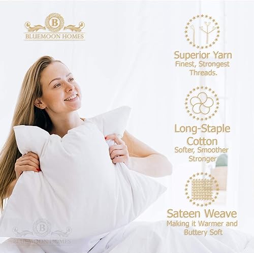 Miniatura 12 de 100% Cotton Pillow Covers for Queen/Standard Size Pillows - Set of 2 Sateen Pillowcases - Egyptian Cotton Pillow Cases with Long Staple Cotton for