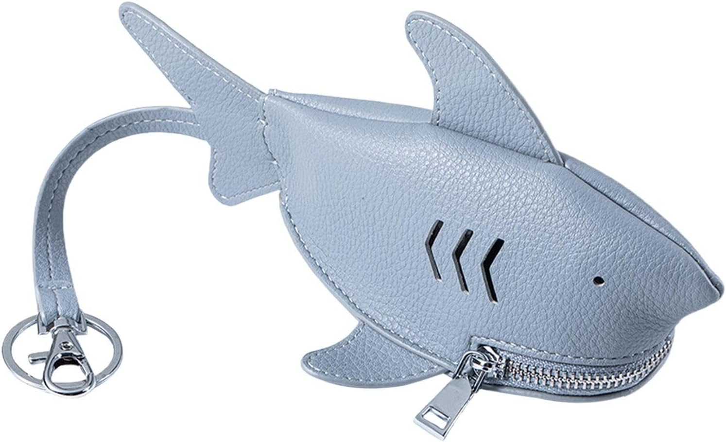 Cute Whale Shark Coin Purse, Leather Shark Pouch, Portable Zipper Bag Keychain For Women Men Boys Girls Money Keys Small Items