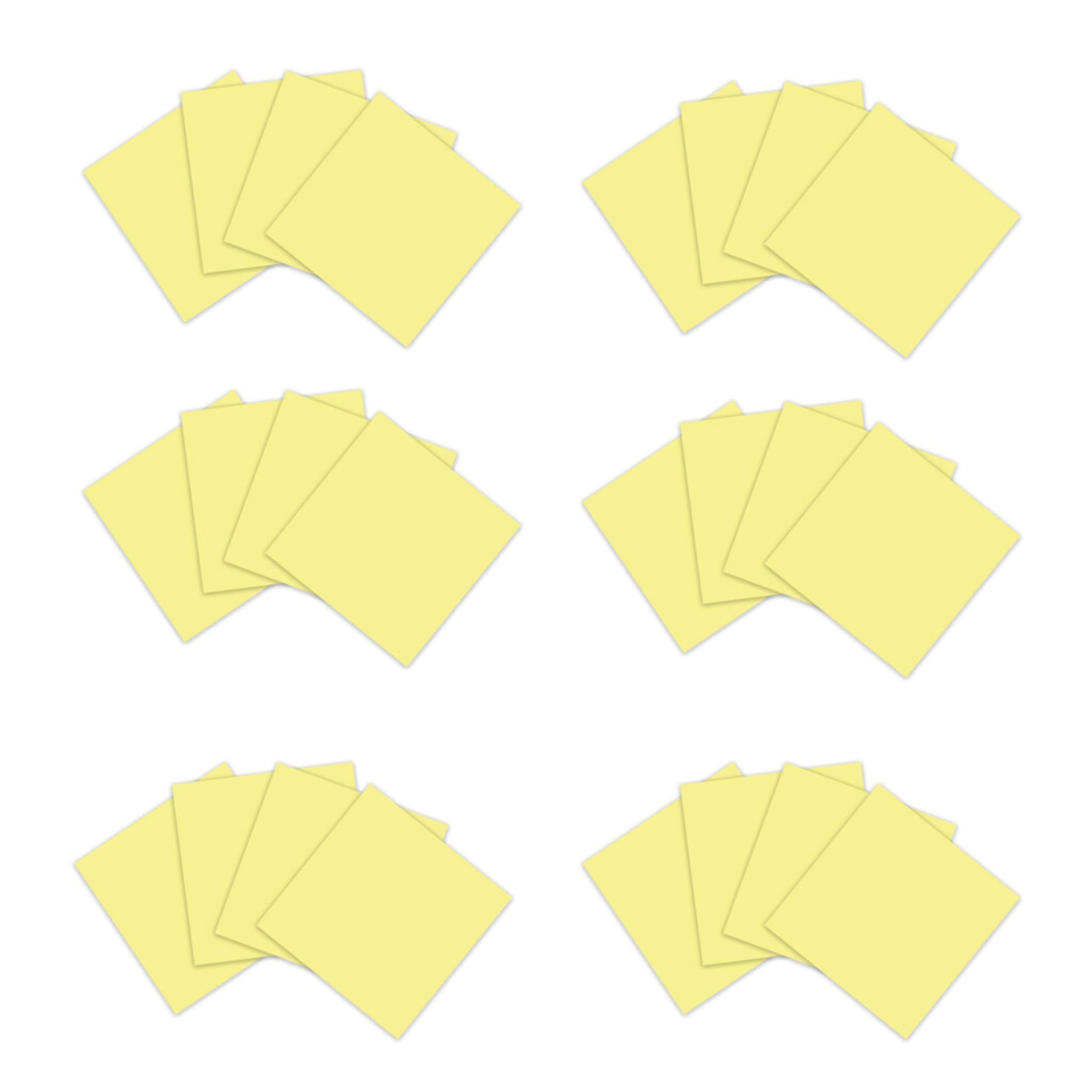 Post-it 100% recyceltes Papier, super Haftnotizen, 2 x die Haftkraft, 7,6 x 7,6 cm, 24 Bl cke/Packung, 70 Blatt/Block, Kanariengelb (654R-24SSCY-CP)