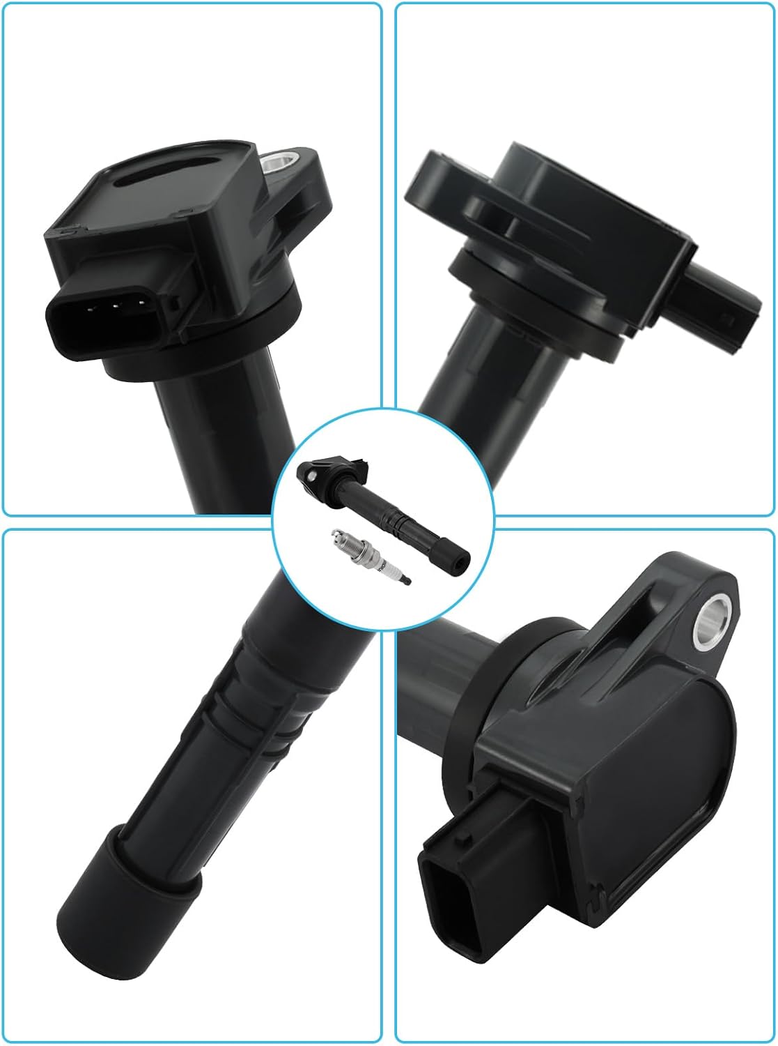 4 PCS UF311 Ignition Coil Pack & Iridium Spark Plugs (2.0L 2.2L 2.4L) For Honda Accord 03-07,Civic 02-11,CR-V 02-09,Element 03-11,S2000 04-05,For Acura CSX 06-11,RSX 02-06, # UF583 UF393 5C1682