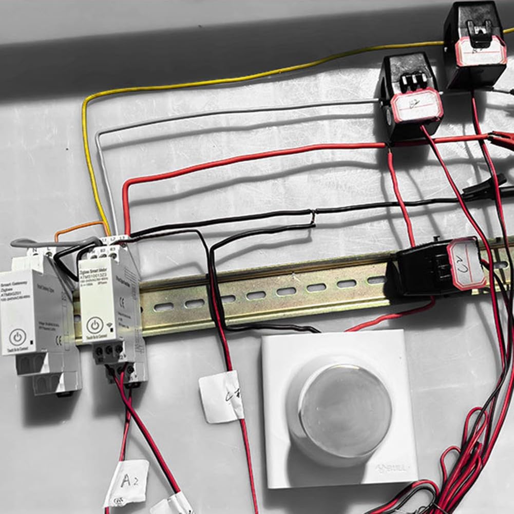 Medidor de energía inteligente trifásico para aplicación Tuya Smart, contador de corriente de 3P4 W con transformador de corriente, control de potencia bidireccional de 100 A, montaje en carril