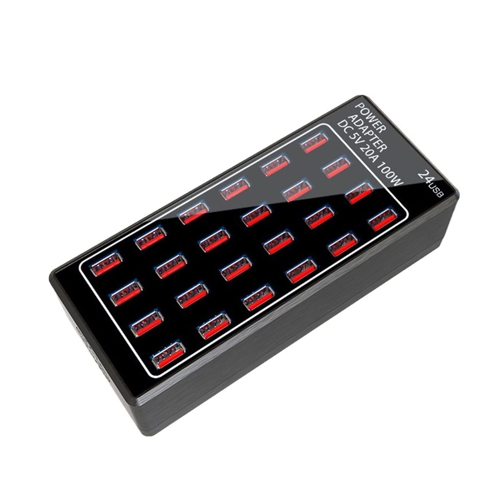 Stacja ładowania, Ładowarka USB 12 24 wieloportowa stacja ładująca 100 W Stacja dokująca Uniwersalny zasilacz ścienny na biurko(24 Port USB)