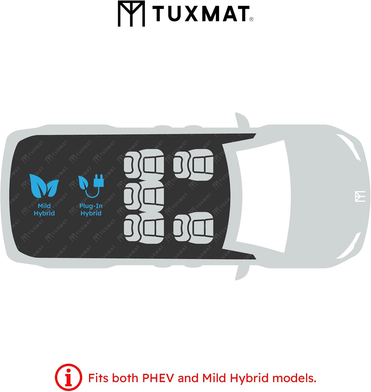 TuxMat - for Mazda CX-70 PHEV/Mild Hybrid 2025-2026 Models - Custom Car Mats - Maximum Coverage, All Weather, Laser Measured - This Full Set Includes 1st and 2nd Rows