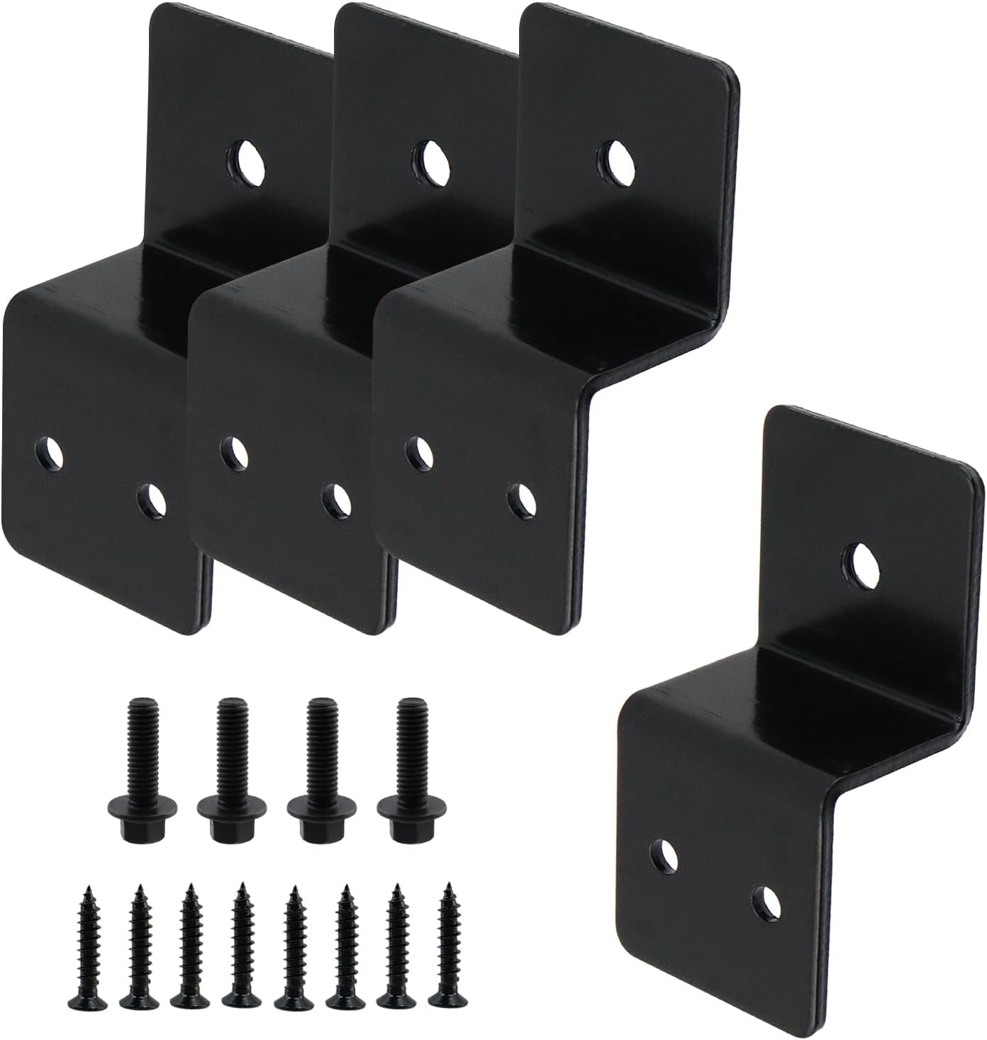 Bitray 4Pcs Z Shelf Brackets 30mm x 34mm Door Barricade Brackets for Barn,Gate and Garage