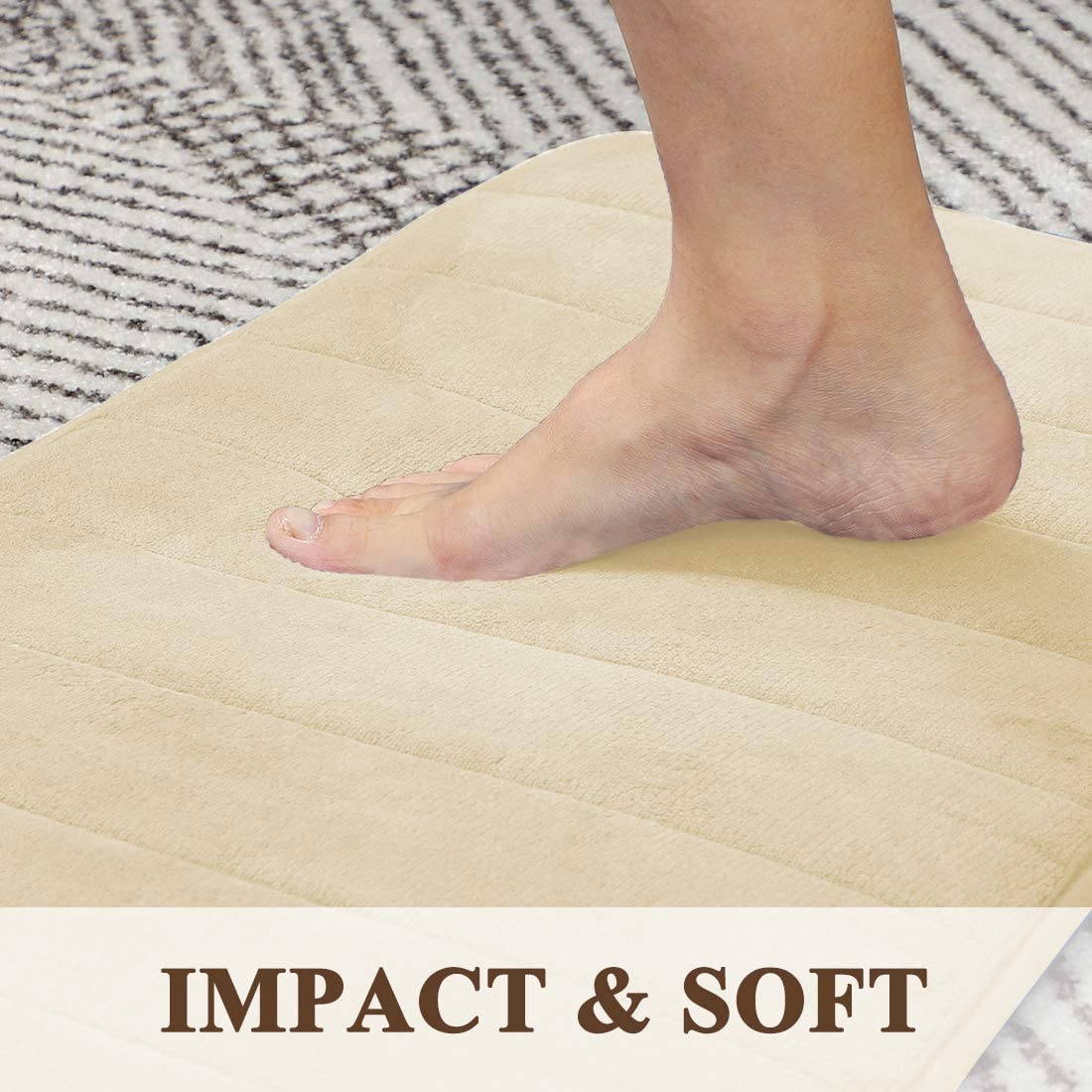 XYWHPGV Alfombrilla de baño Antideslizante de Espuma viscoelástica Alfombras Suaves para el Suelo del baño Alfombra de Goma Absorbente de Goma Absorbente y Lavable de Secado rápido para la Cocina y e