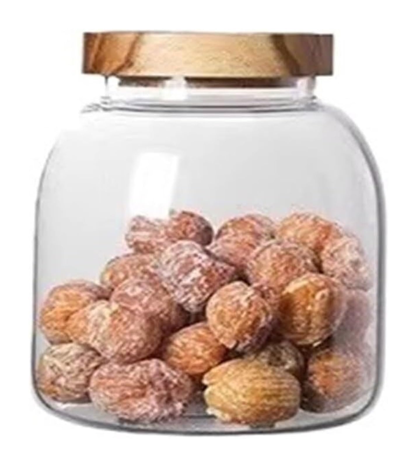 FCfpxwtz Kitchen Storage Jar, Clear Glass Storage Jar with Lid for Dried Fruits, Nuts, Pack of 2, 1200/2000/3000ml(1200ML)