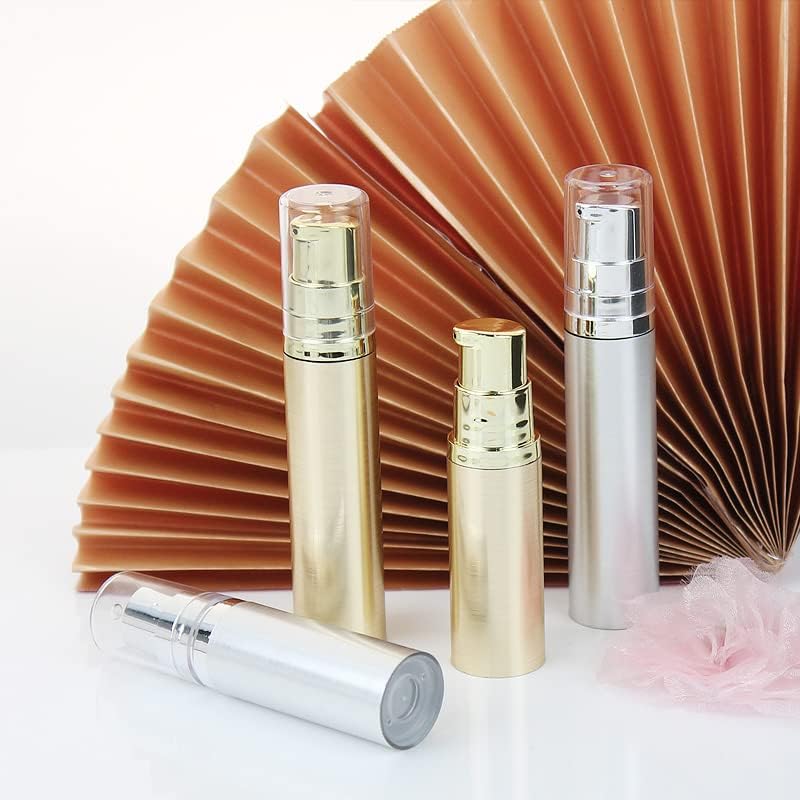 Miniatura 6 de Botella de loción al vacío de 0.3 fl oz (0.3 fl oz), vacía, recargable, cosmética, bomba sin aire, botella de loción para loción, esencia, crema