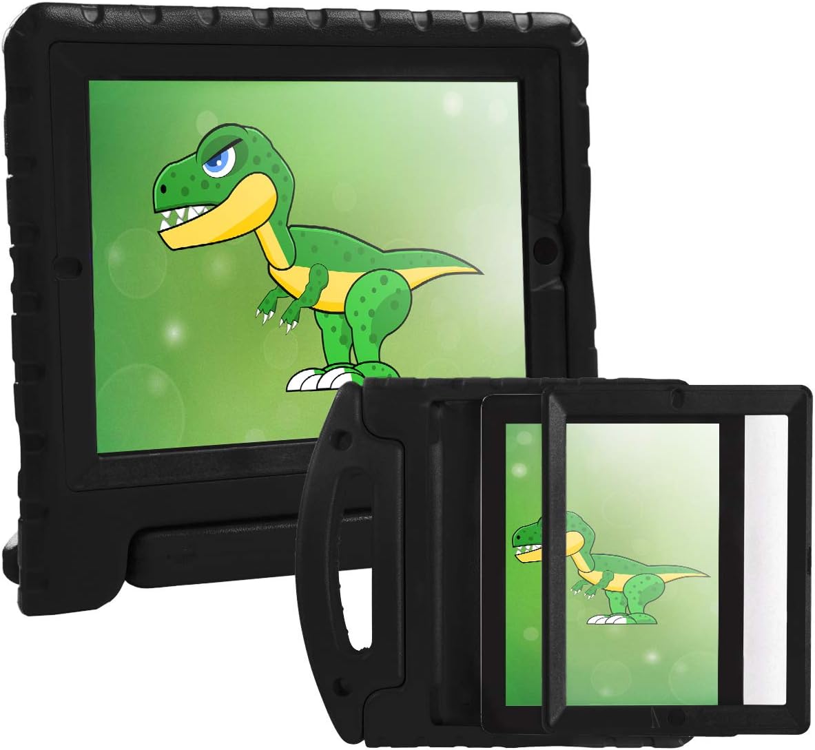 HDE Case for iPad 2 3 4 Kids Shockproof bumper Hard Cover Handle Stand with Built in Screen Protector for Apple iPad 2nd 3rd 4th Generation (Black)
