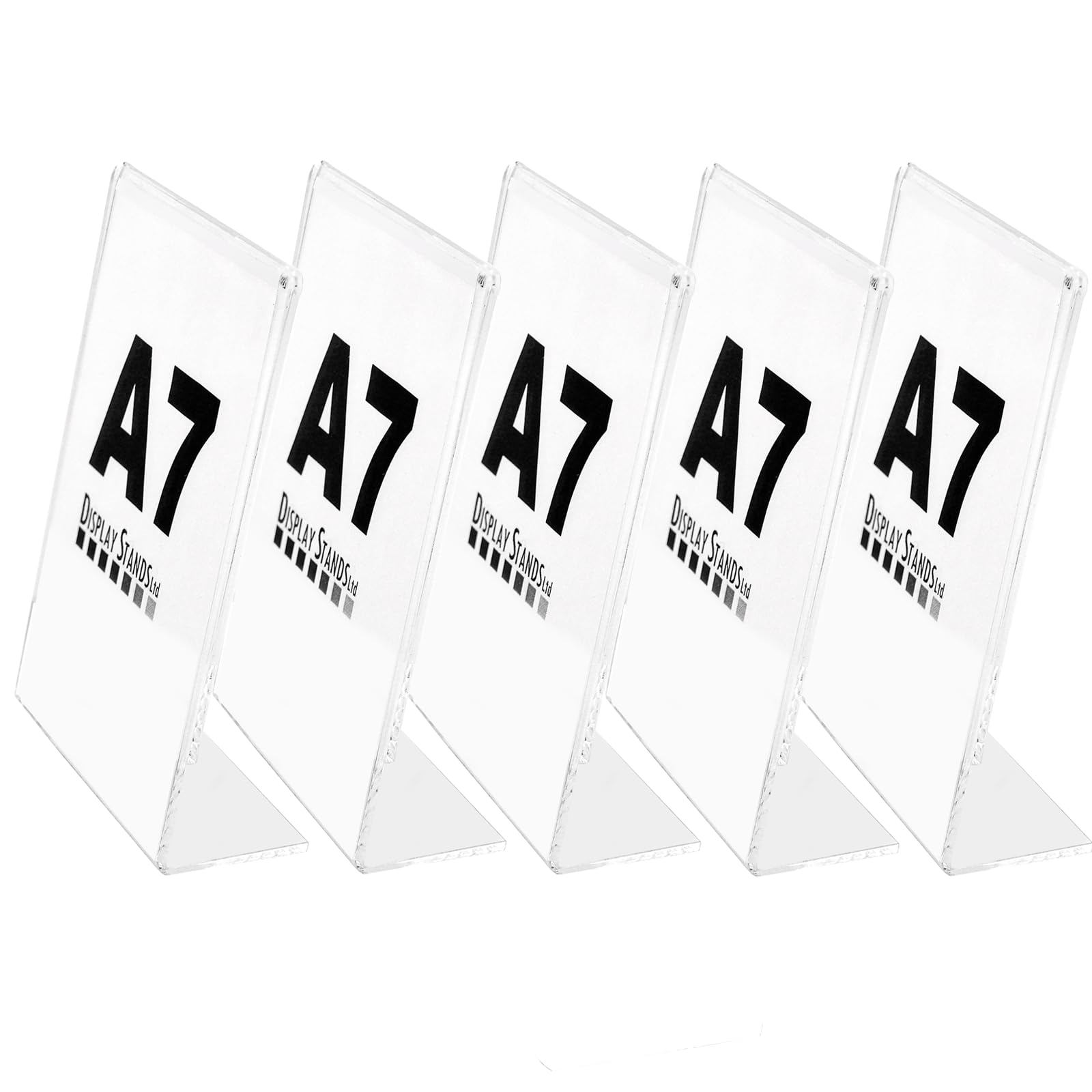 DSL Acrylic Poster Menu Holder - Portrait, Single Sided, Table Display Stand, Sign Holder, Perspex Freestanding Menu Holder (SU-PSS) (5, A7)