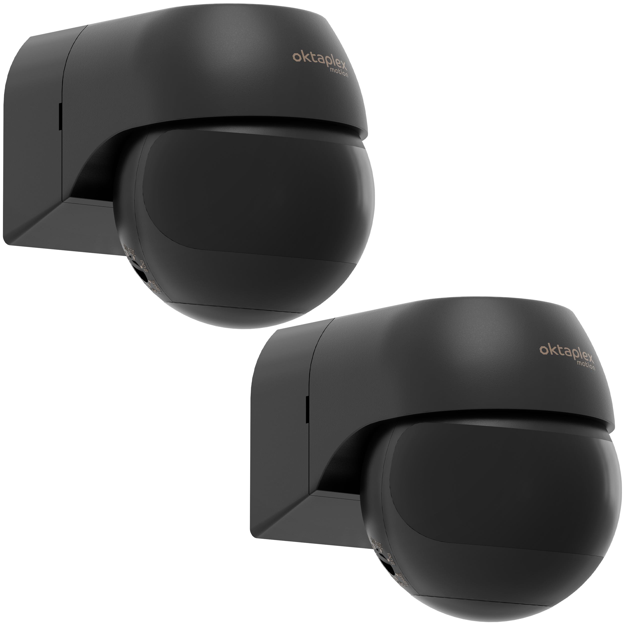 Détecteur de mouvement anthracite haut de gamme double capteur IP44 Anja