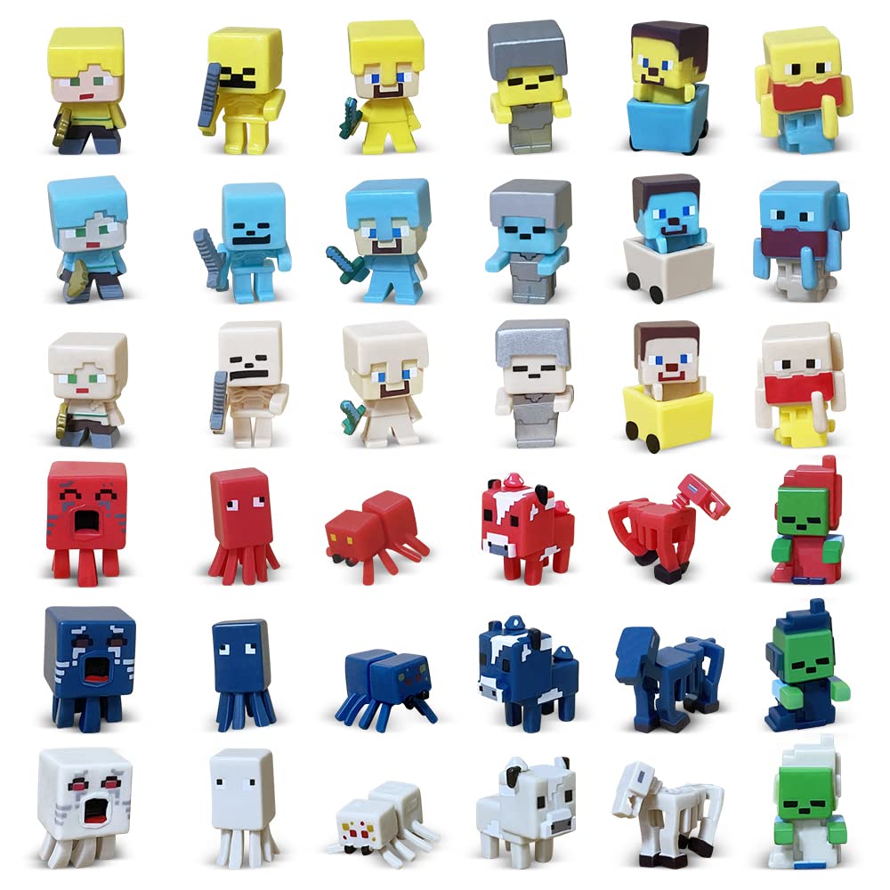 Mini Action Figures, Cake Toppers, SPAKTOY 36 PCS Funny Game Themed Characters Action Figures Set for Kids Adults Fans for Party Favors Surprising Gift Collectible