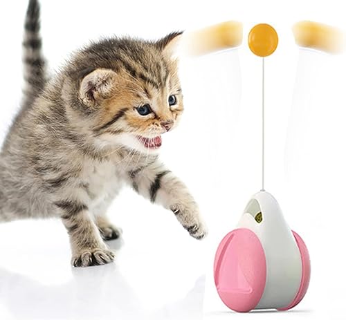 Juguetes para gatos con bola y pluma diseño de vaso para juguetes de gatos aplicables para gatos de interior mejora la inteligencia del gato y Azul