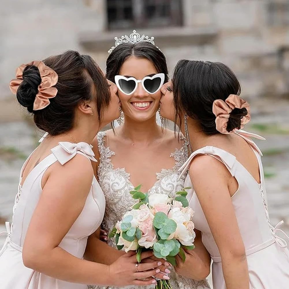 Gafas de sol en forma de corazón para boda, novia, dama de honor, despedida de soltera, regalos de despedida de soltera, gafas de escuadrón de novia, a granel, 12/24/36/48/60 unidades