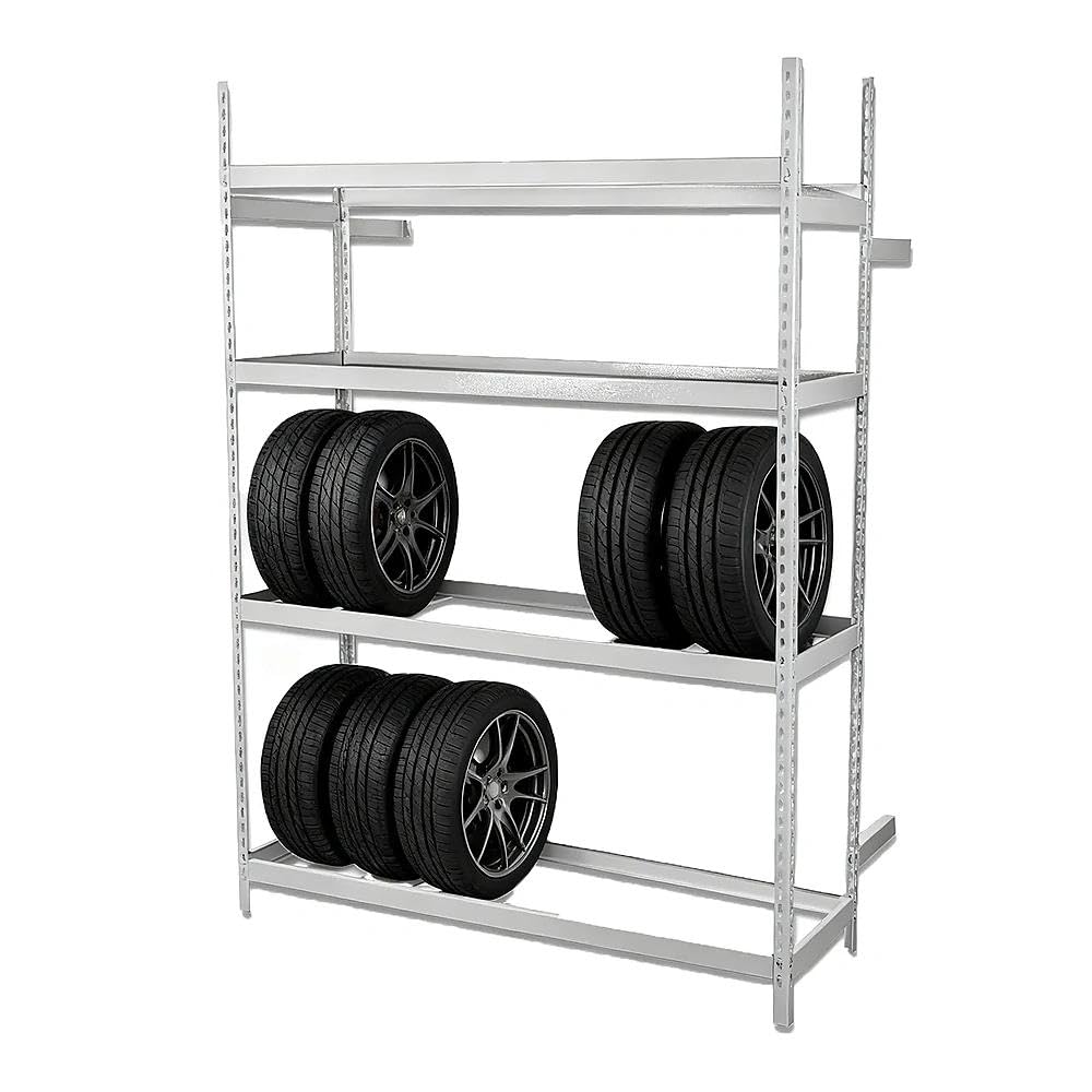 Photo 1 of Industrial Tire Rack for Garage, Steel 3 Tier Single Entry Tire Storage Stand