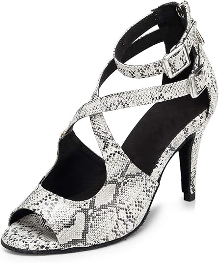 Scarpa da ballo donna latino americano ballo da sala liscio tessuto lamp argento plateau suola gommina