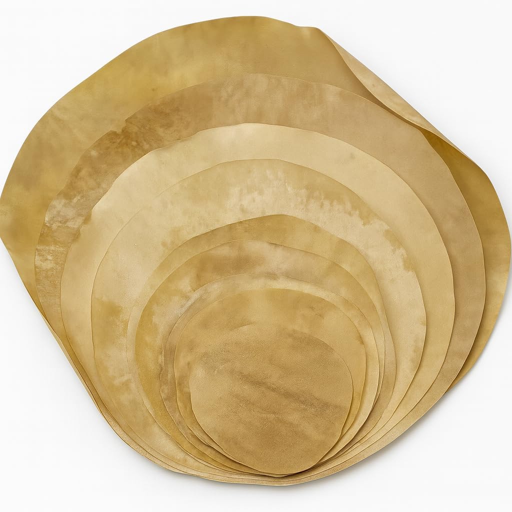 AnNafi® Flat Round Piece Of Natural Goatskin For Drum (14 Inches, Medium)