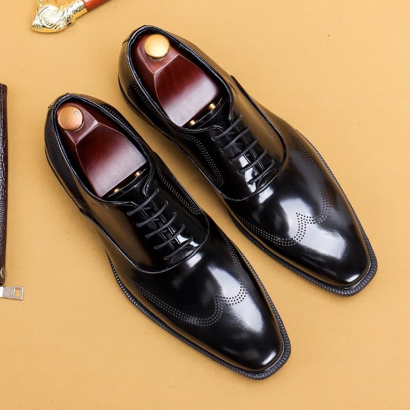 Dress Oxford Shoes for Men Classic Lace-up Formal Tuxedo Shoes Dress Shoes Boots Mens Designer Shoes Men Autumn Winter Genuine Leather Luxury Shoes British Retro Men Shoes Cowhide2