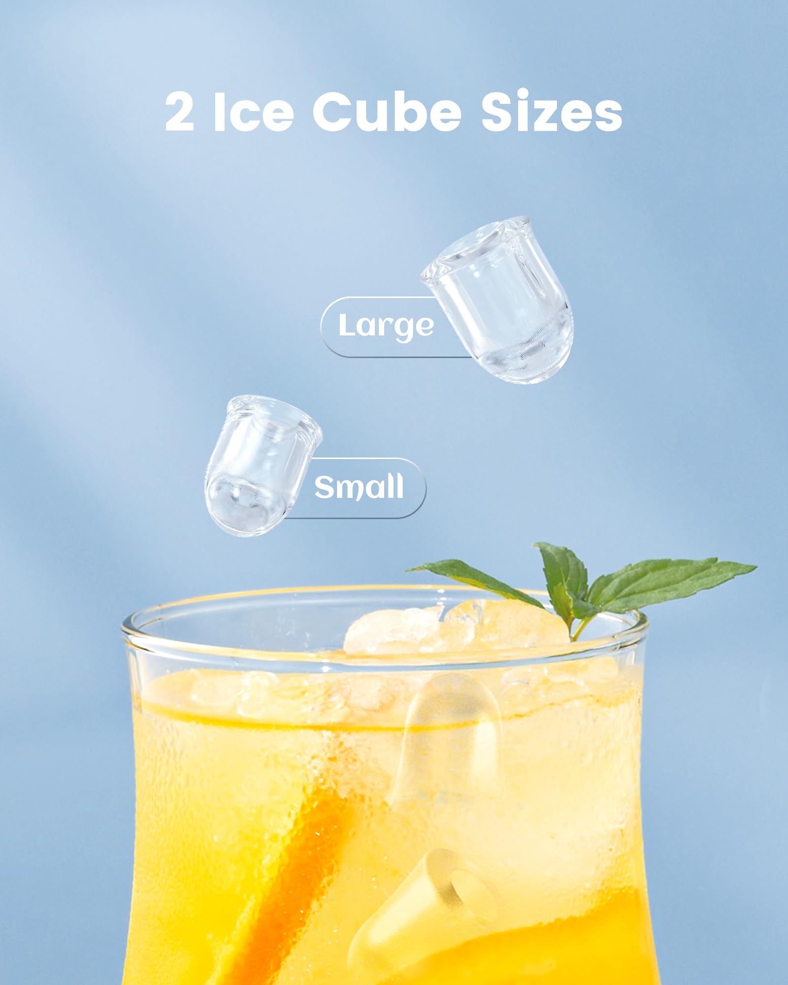 CyberChill Countertop Ice Maker, Portable Ice Machine with Handle, 6 Mins Fast Ice, 26 lbs/Day, Self-Cleaning with Ice Basket & Scoop, for Home, Kitchen, RV, Camping on Fridge.com