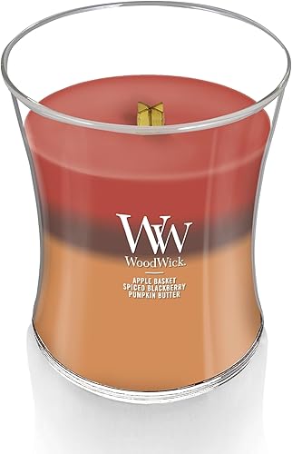 Vista 48 de WoodWick - Vela mediana en frasco con forma de reloj de arena, aroma Cafe Sweets, cera de mezcla de soja, mecha de madera Pluswick Innovation