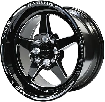 VMS Racing Black Racing Star 5 Spoke Rim Wheel 17x8 4x100 4x114.3 ET +35 VWST007