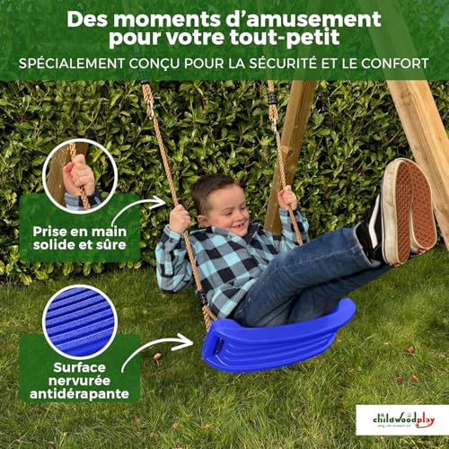 Balançoire pour structures d'escalade aires de jeux et arbres avec corde réglable