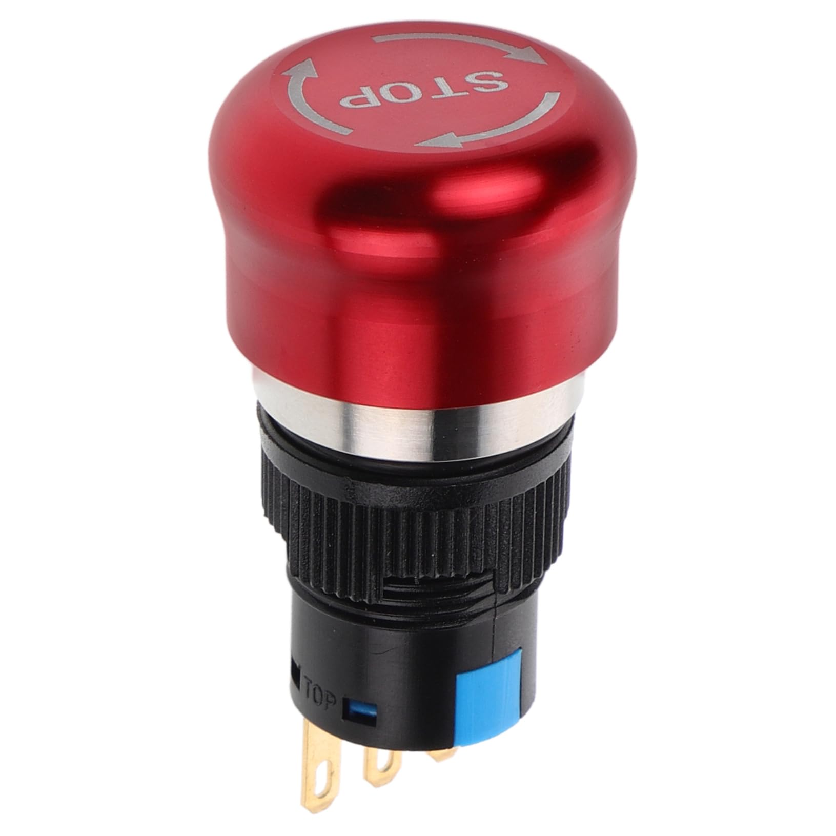 5 Pièces Bouton poussoir en métal robot alarme basculer désactivé sortie boutons poussoirs bouton d'arrêt boutons d'urgence bouton d'urgence boutons d'arrêt Laiton nickelé rouge
