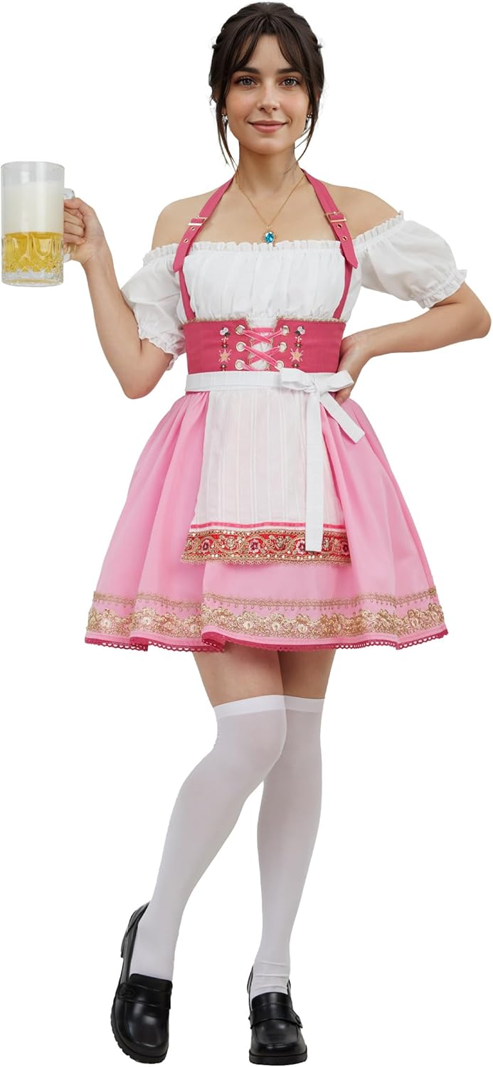 haikyuu Women Oktoberfest Costume Beer Babe Dress German Dirndl Dresses Bavarian Carnival Halloween Cosplay Outfit - Image 3