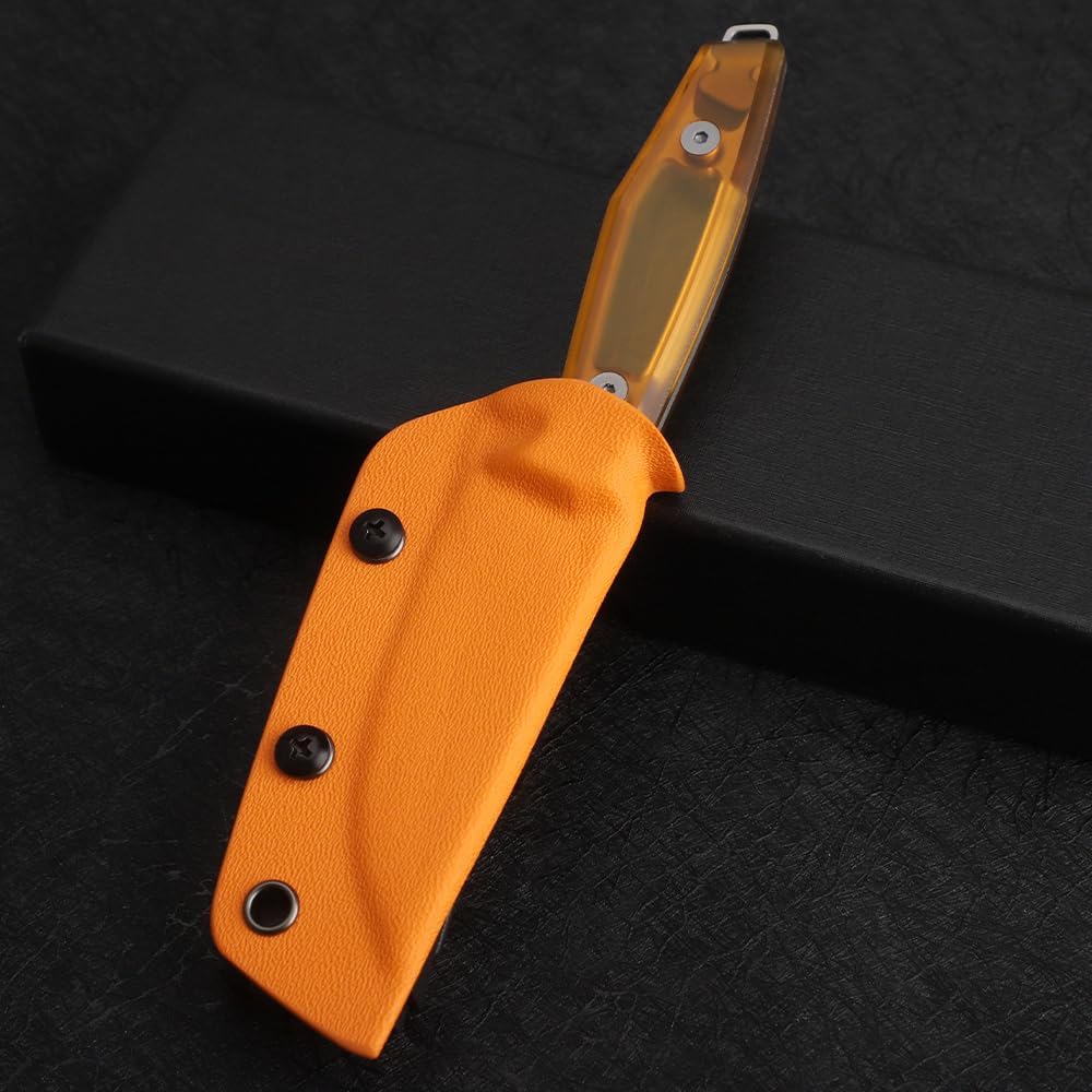 14C28N steel fixed blade knife with kydex sheath, EDC outdoor camping survival hunting fruit knife (EPi handle tip)