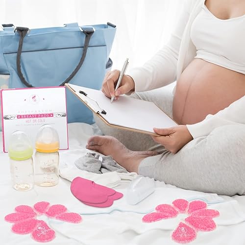 Miniatura 2 de Ninja Mama Paquetes de terapia de hielo y calor para madres lactantes y de bombeo. Paquete de 2 con 2 fundas lavables súper suaves. Suministros