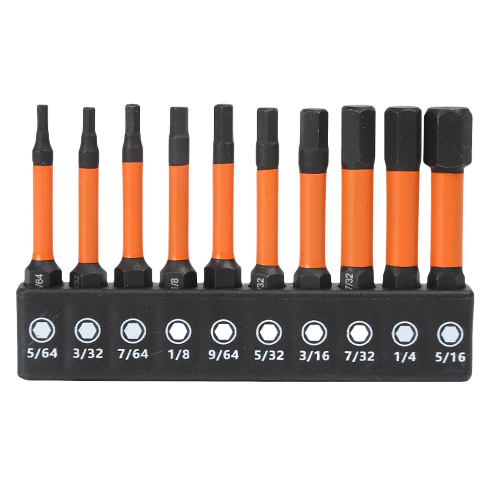 10Pcs H1.5-H8 Hexagon Allen Wrenches Drill Bit Set Allen Screwdriver Bit Hexagon Screwdriver Set 1 / 4inch Maintenance