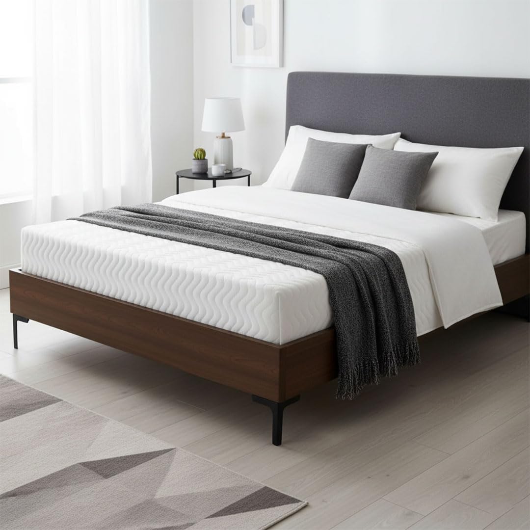 SNUZE Blue Hard Firm Orthopaedic Foam Mattress | Hard Firm High-Density Support for Back Pain Relief | Spinal Alignment & Pressure Relief | Breathable & Roll Packed (Single-3ft, 7 Inch)