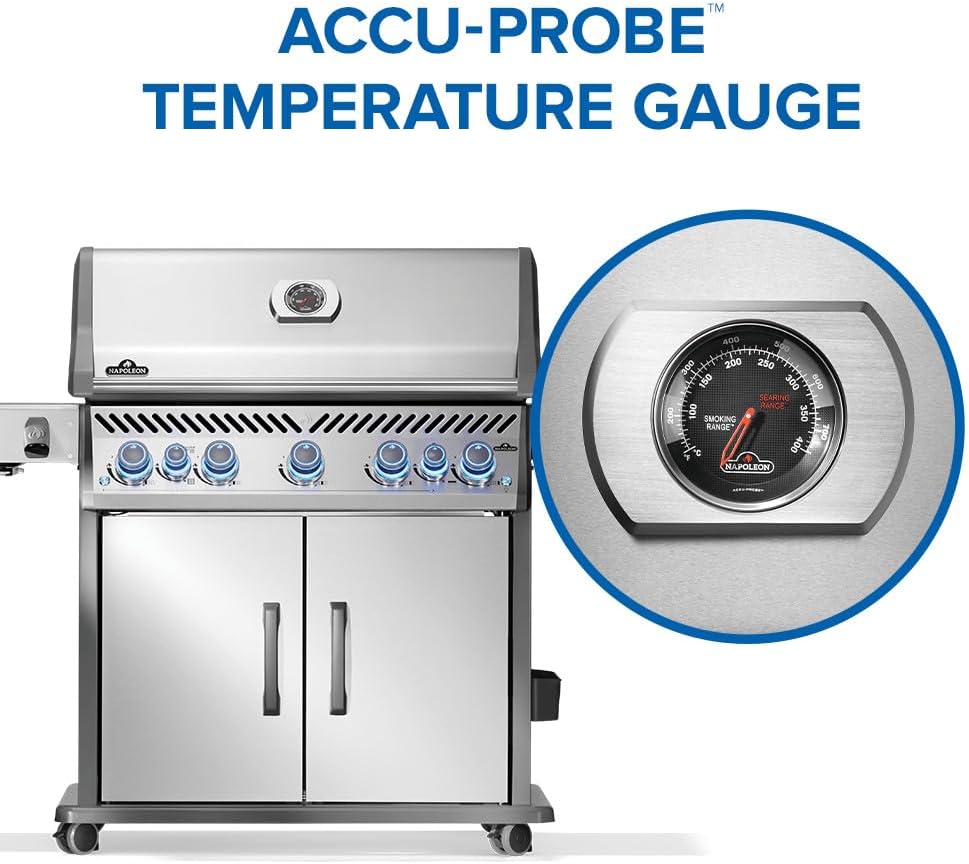 Napoleon Rogue PRO-S 625 Natural Gas Grill with Infrared Side and Rear Burners, Stainless Steel, Durable 7-Burner Outdoor BBQ