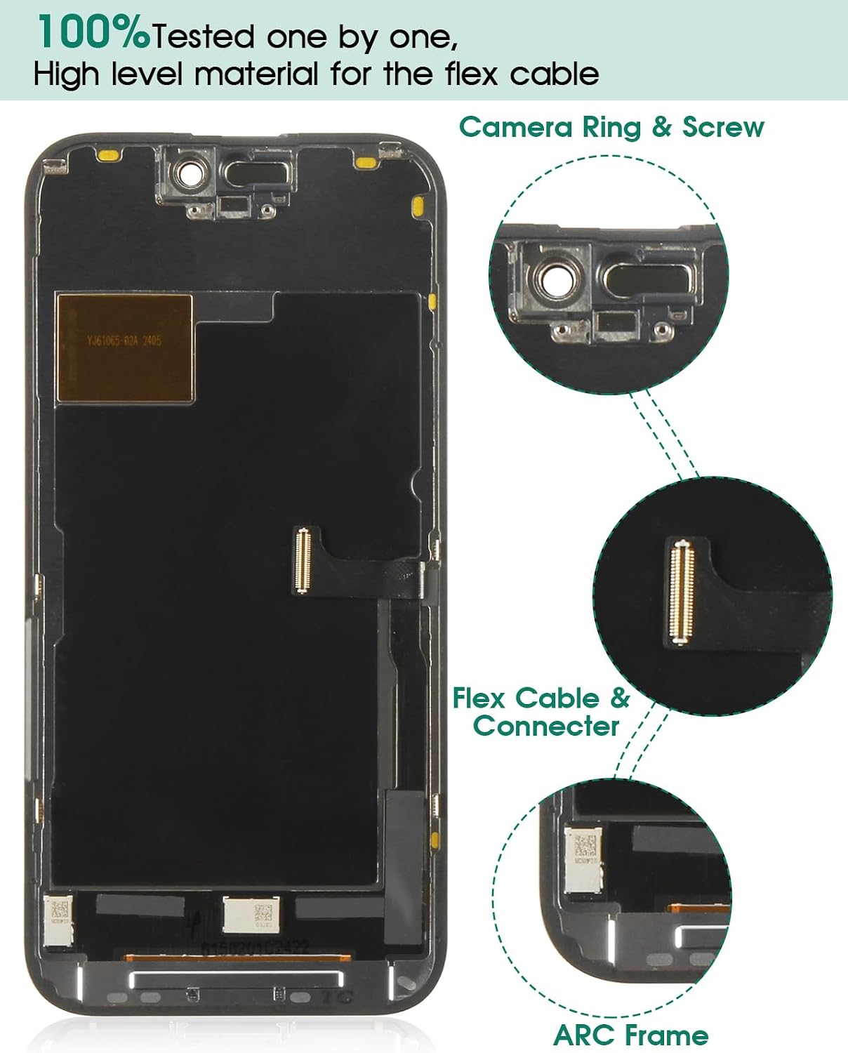 SRJTEK TFT for iPhone 15 Pro Screen Replacement for iPhone 15 Pro LCD Digitizer Repair for iPhone 15 Pro A2848 Touch Screen Display Assembly A3101 A3102 A3104 (Not Original), Black