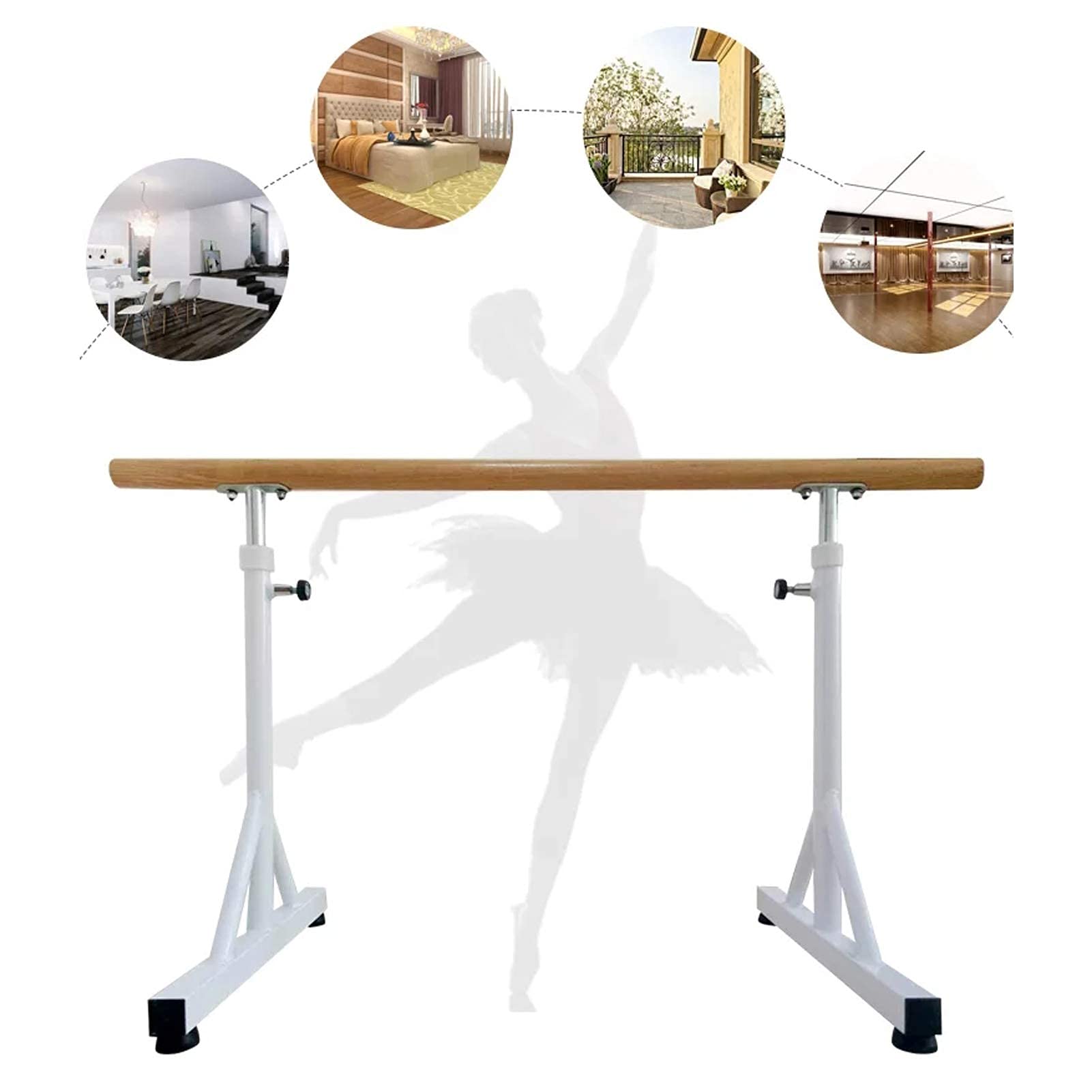 Ballettstange mit rutschfestem Ständer, höhenverstellbare Stretchstangen, freistehende tragbare Stangenstange für Tanzfitness zu Hause,150 cm