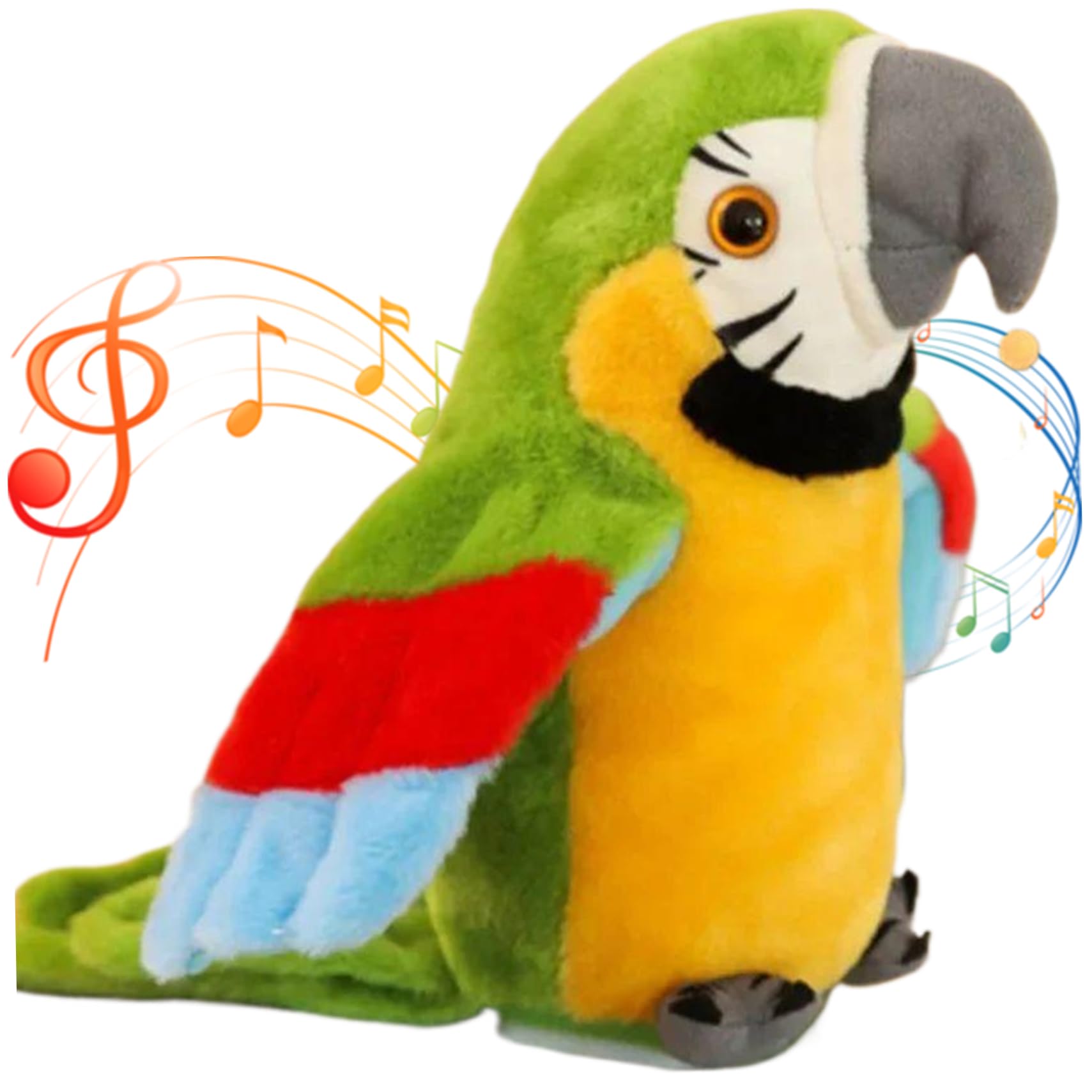 Suxdlan Green Talking Parrot Plush Toy Repeat Sound Record Animated Bird Kids