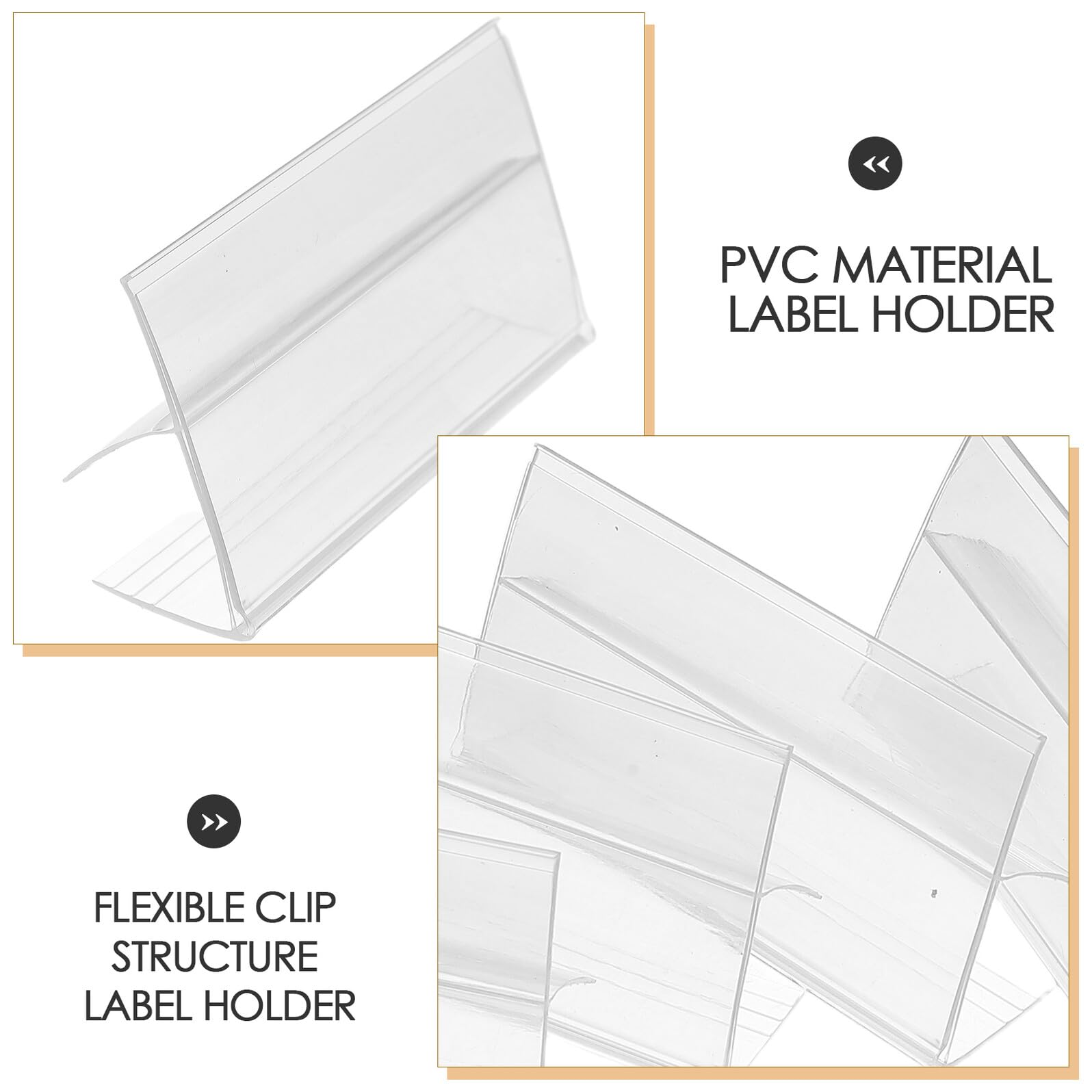 Lot de 100 Porte-étiquettes en Pvc Clip Flexible Résistant pour Supermarché et Bibliothèque, Support D'étiquette Adaptable et Solide pour Étagères