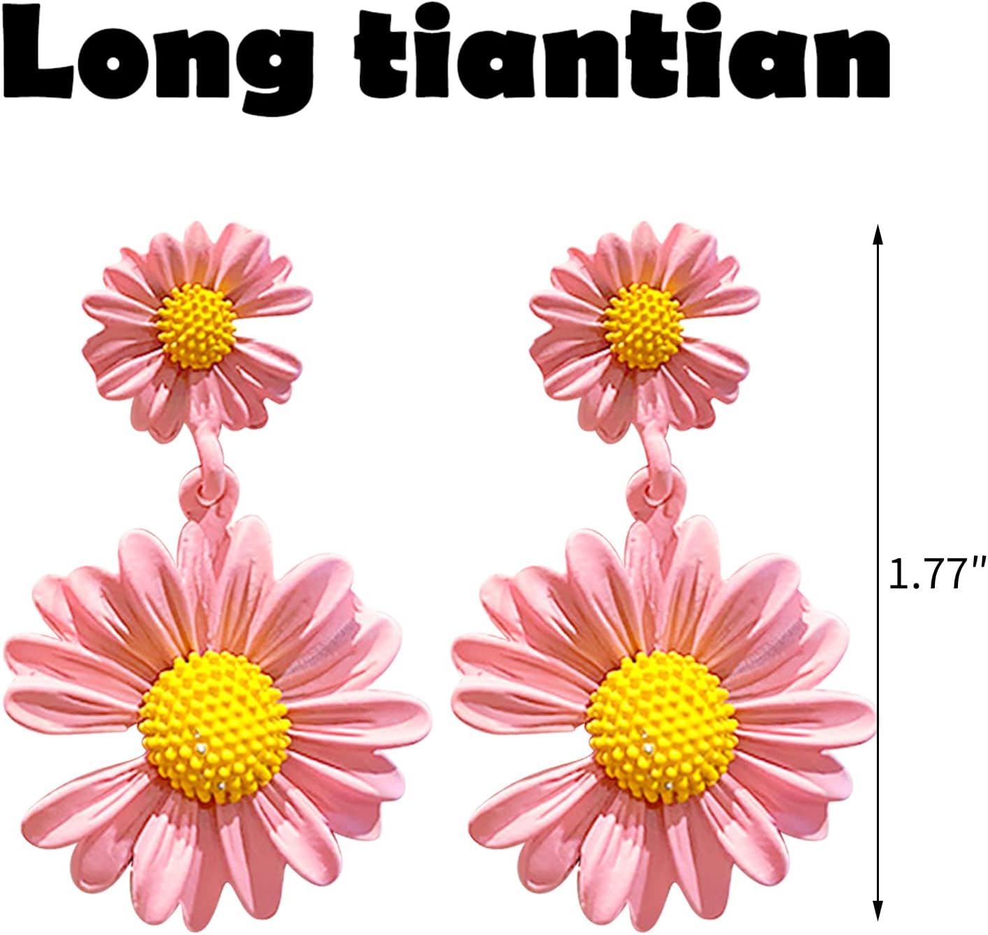 Daisy Earrings Colorful Daisy Flower Dangle Earrings for Women Cute Boho Earrings 70s 80s Earrings Jewelry Gifts for Women Trendy - Image 4