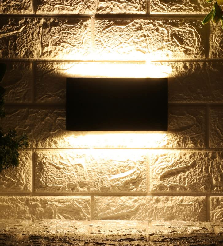 Image of ELIANTE Metal Outdoor Wall Light Black for Living Room, Bedroom, Dining Room, Kitchen | 2 Years Warranty | Inbuilt LED