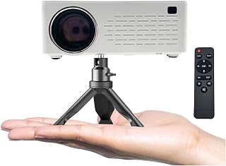 Mini projector iPhone 1080P HD Projector，Portable Projector outdoor Home Theater Projector, Compatible with HDMI, USB, AV, Android /IOS/Windows/ TV box, Crojection Size 30~120 Inches, Send Tripod