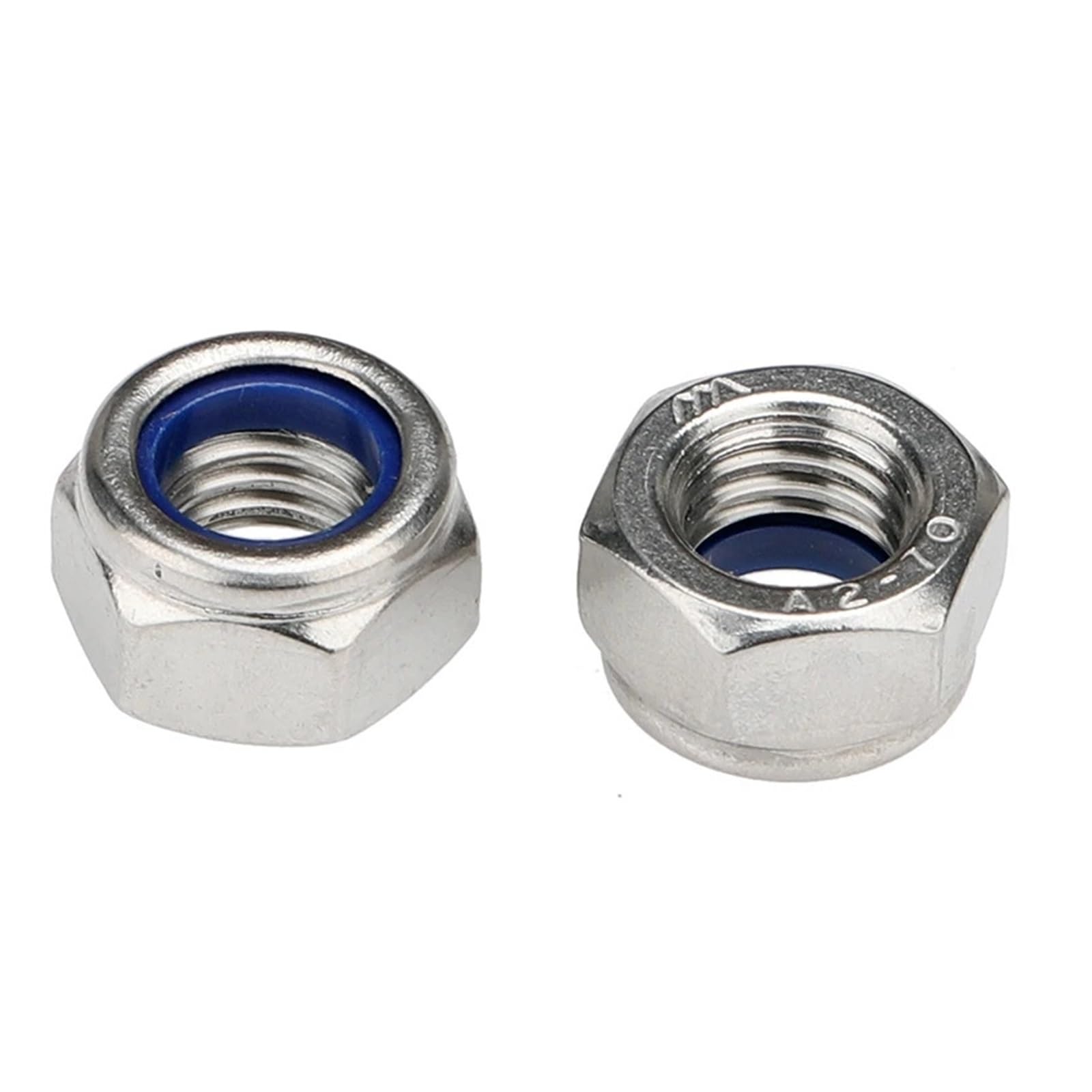 2PCS 201 Edelstahl Kontermutter Anti-Lockerungsmutter Nylon Sechskant Anti-Rutsch Selbstsichernd M36