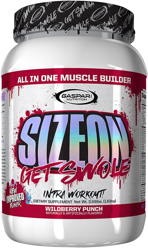 Gaspari Nutrition SizeOn, The Ultimate Hybrid Intra-Workout Amino Acid & Creatine Formula, Increased Muscle Volume & Muscle Recovery (3.59 Pound, Wild Berry Punch)
