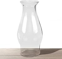 RAHATA Wave Style Oil Lamp Chimney - Clear Glass Hurricane Shade Replacement for Kerosene Lamps, 3 Inch Base Fits #2 Burner (8.27" Tall)