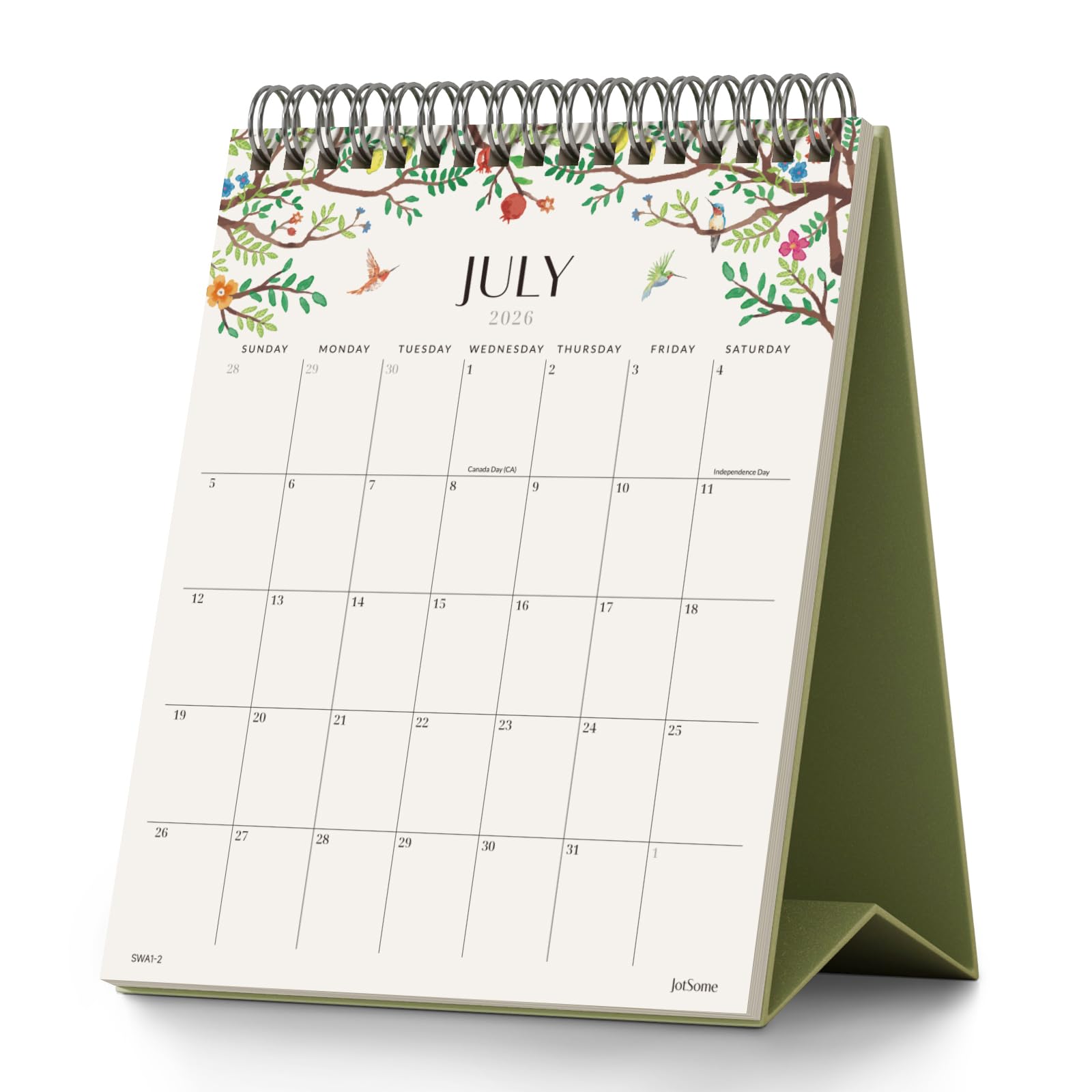 Jotsome Kleiner Tischkalender 2026, 18 Monate, stehender Flip-Kalender (15,2 x 19,1 cm) von Januar 2026 bis Juni 2027, doppelseitiges Design, ästhetischer Schreibtischkalender mit To-Do-Liste